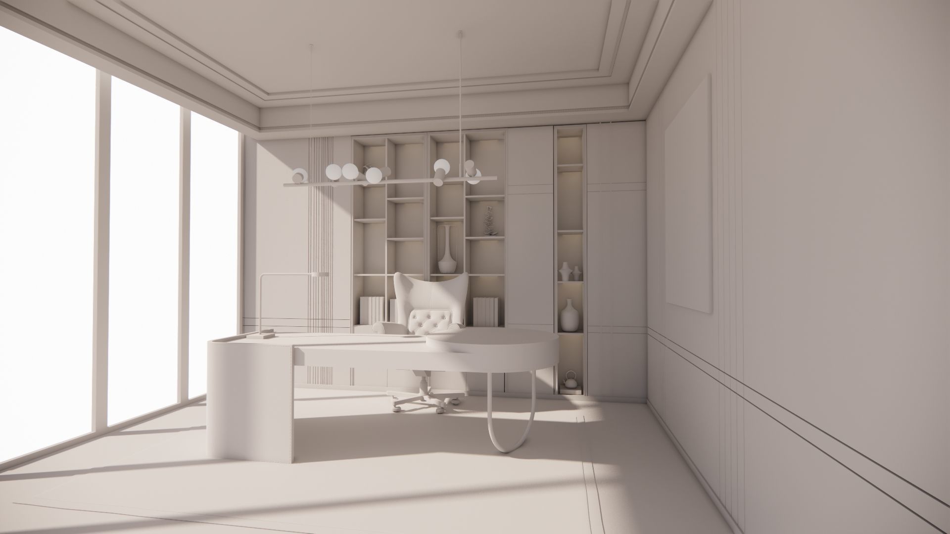 Office interior design 3D model_5