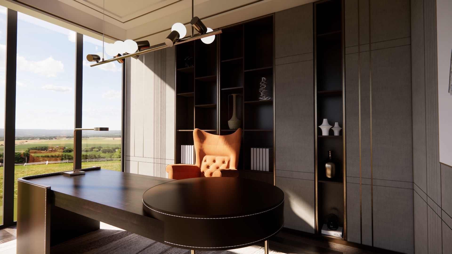 Office interior design 3D model_2