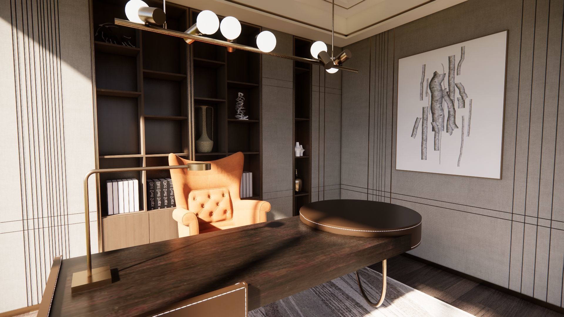 Office interior design 3D model_3