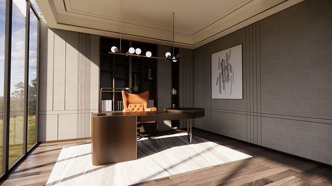 Office interior design 3D model
