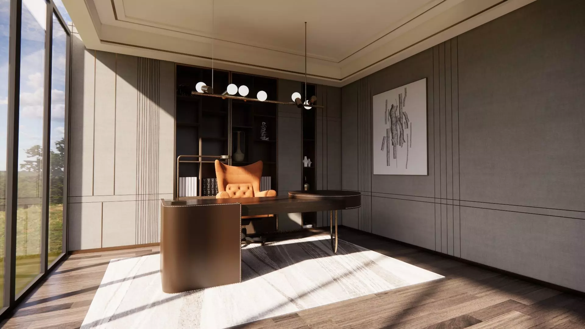 Office interior design 3D model_0