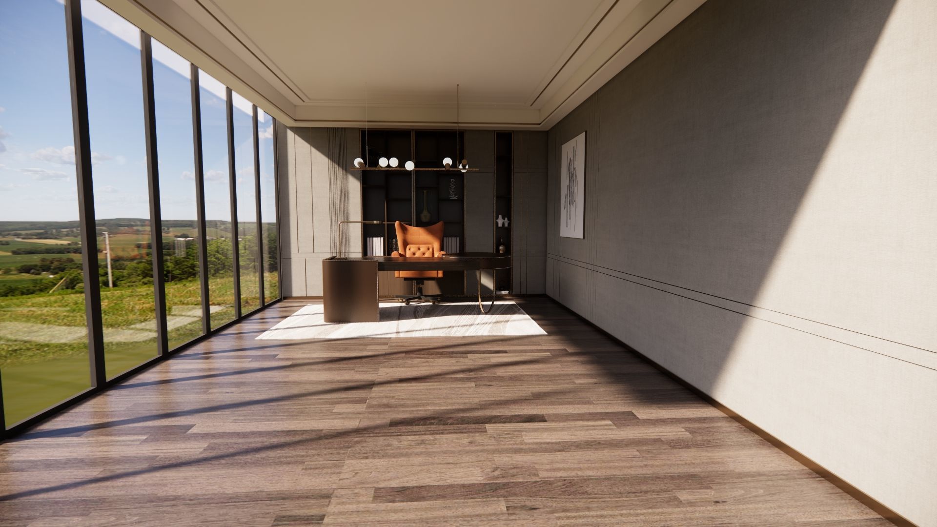 Office interior design 3D model_1