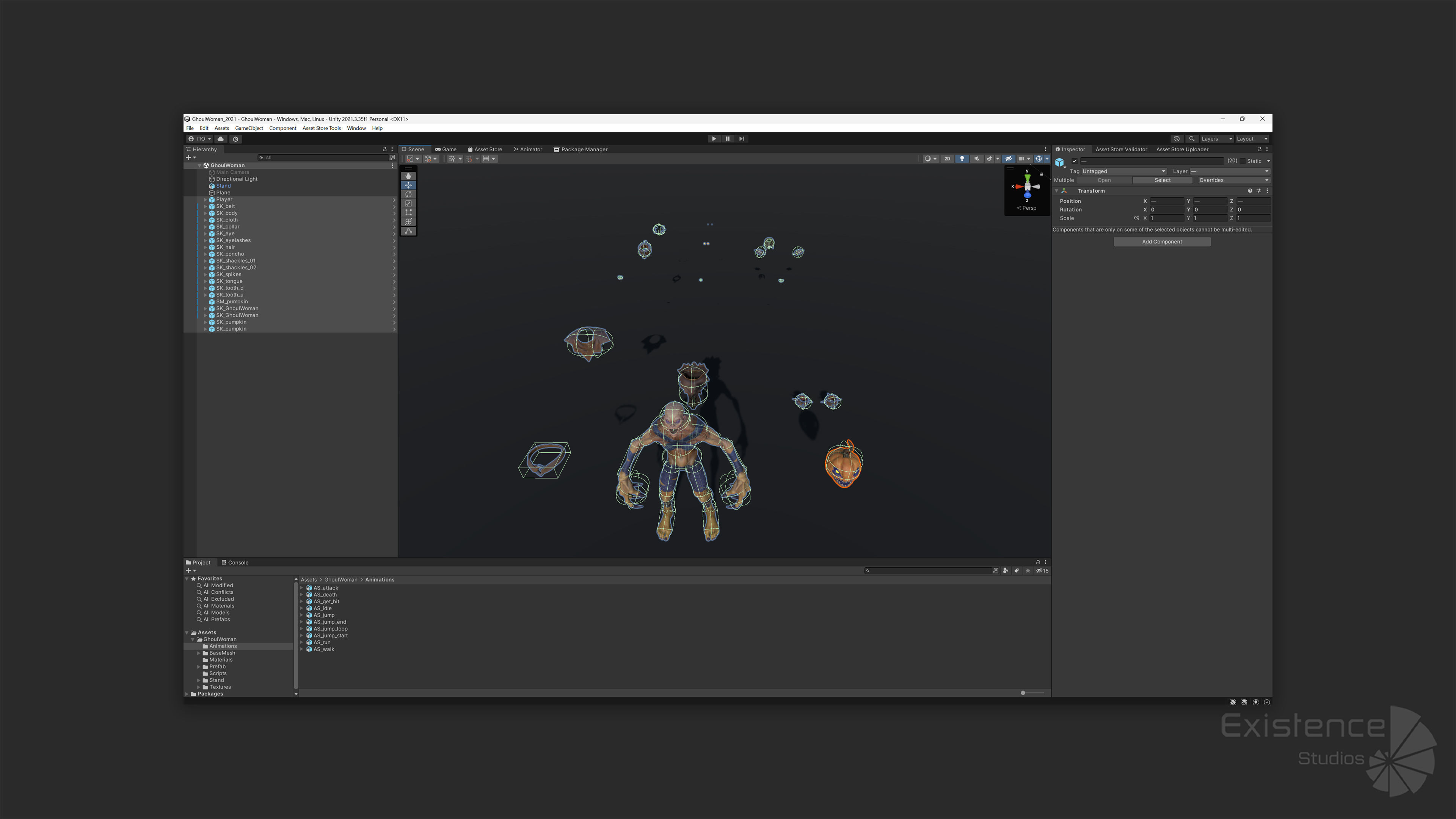 Ghoul Woman - Stylized Devils - Pumpkin Halloween Monster - 54 Low-poly 3D model_28