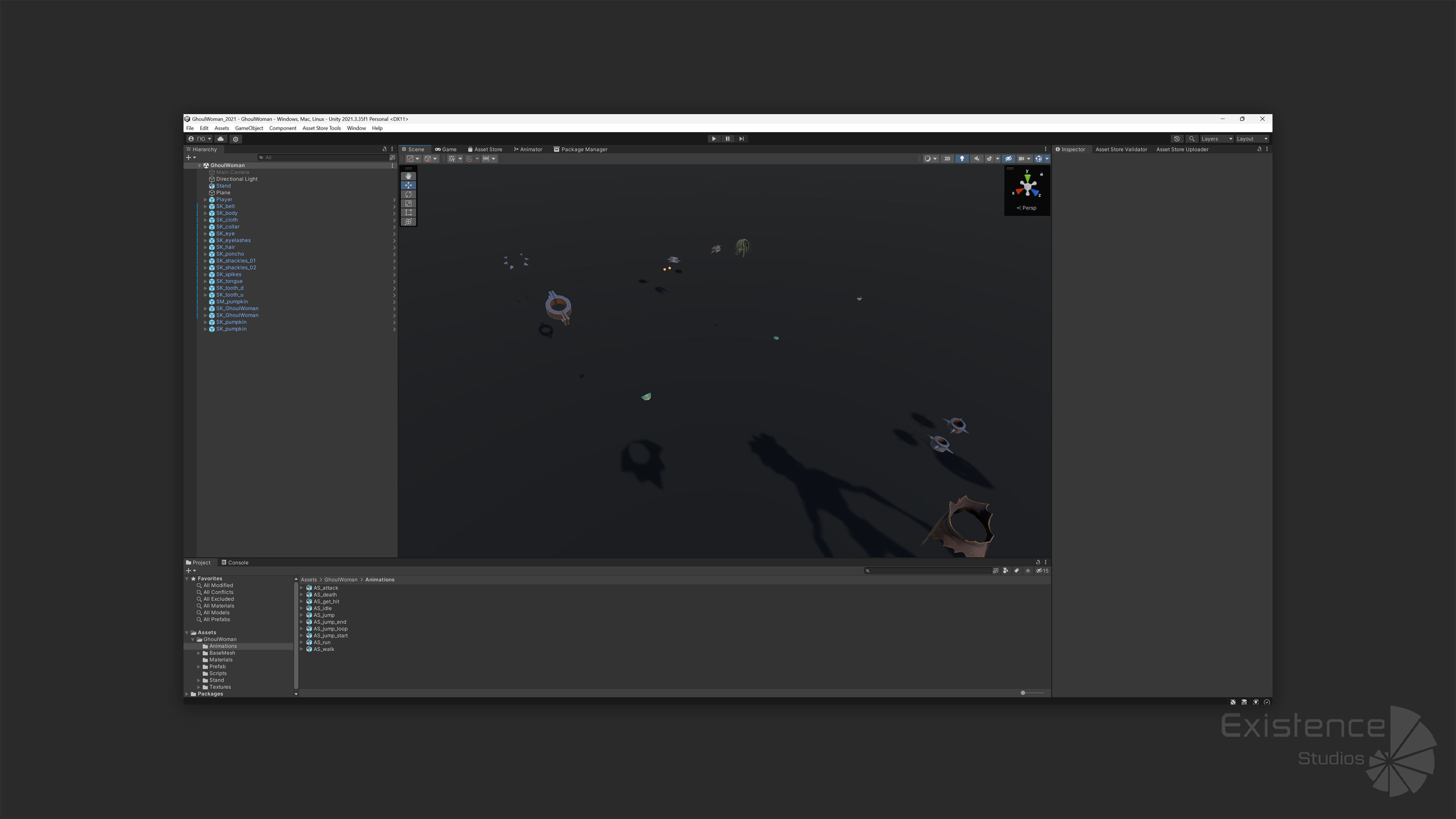 Ghoul Woman - Stylized Devils - Pumpkin Halloween Monster - 54 Low-poly 3D model_24