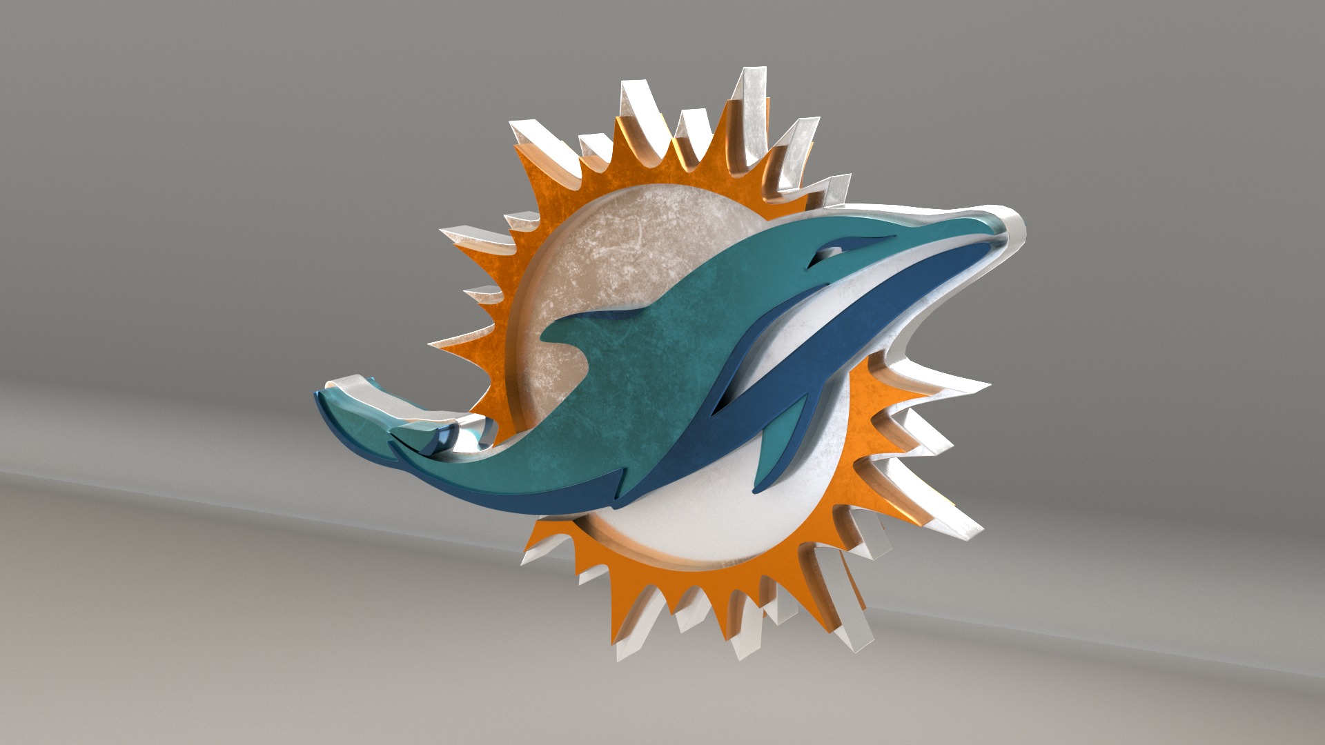 NFL Miami Dolphins Logo 3D model_2