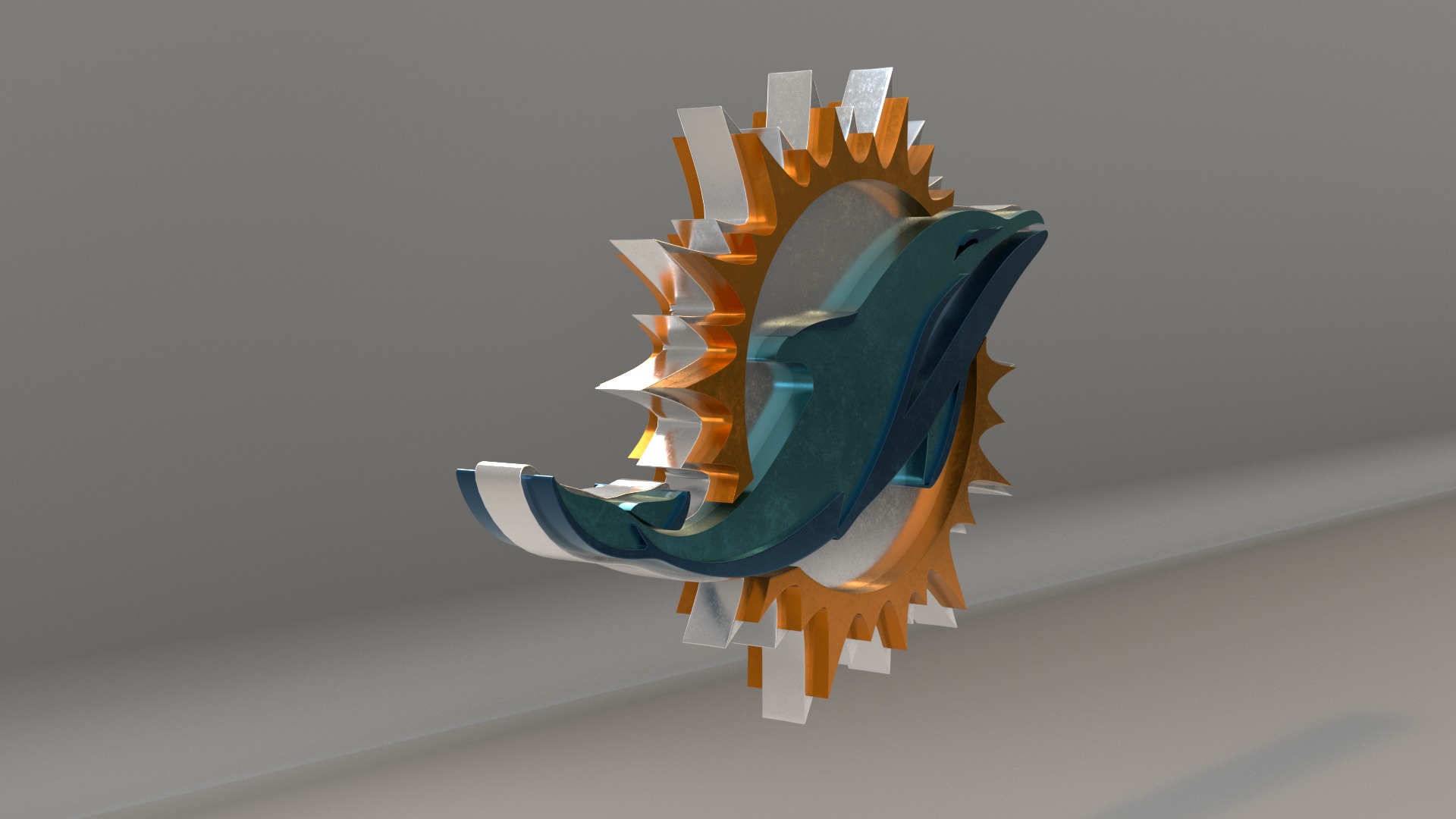 NFL Miami Dolphins Logo 3D model_4