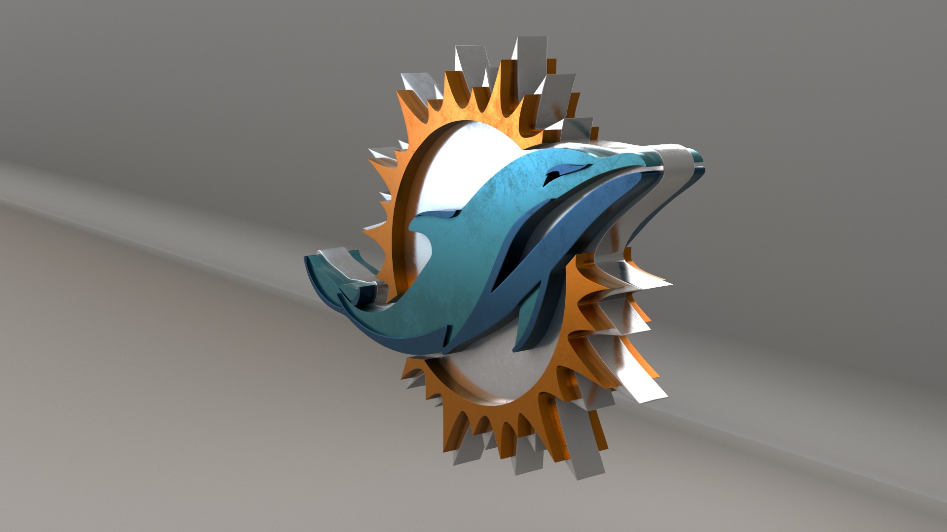 NFL Miami Dolphins Logo 3D model_5
