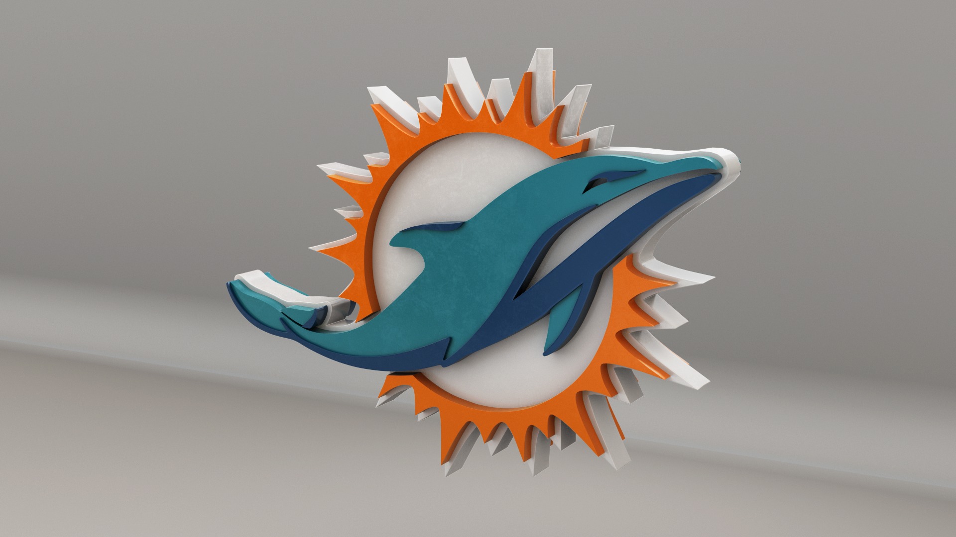 NFL Miami Dolphins Logo 3D model_6