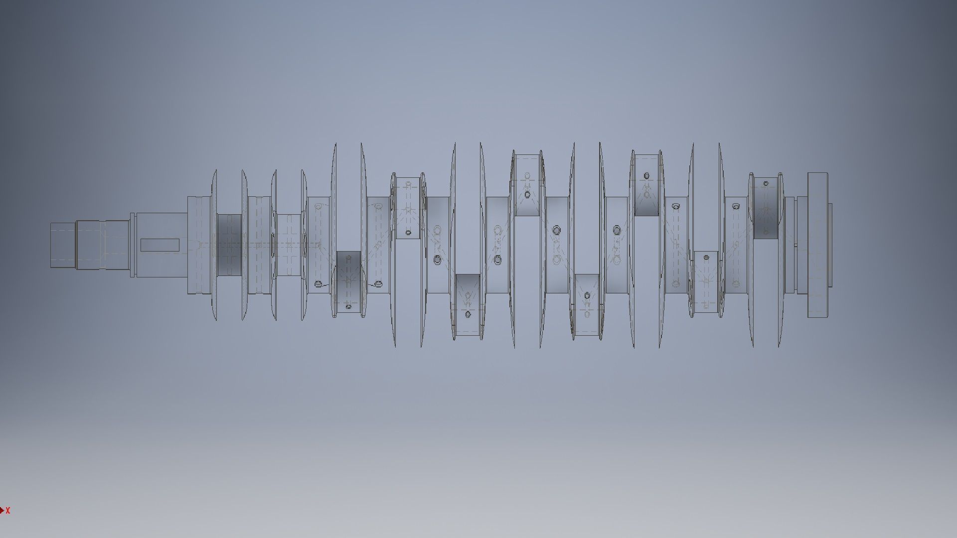 Crankshaft 10 Transverse 3D model_8
