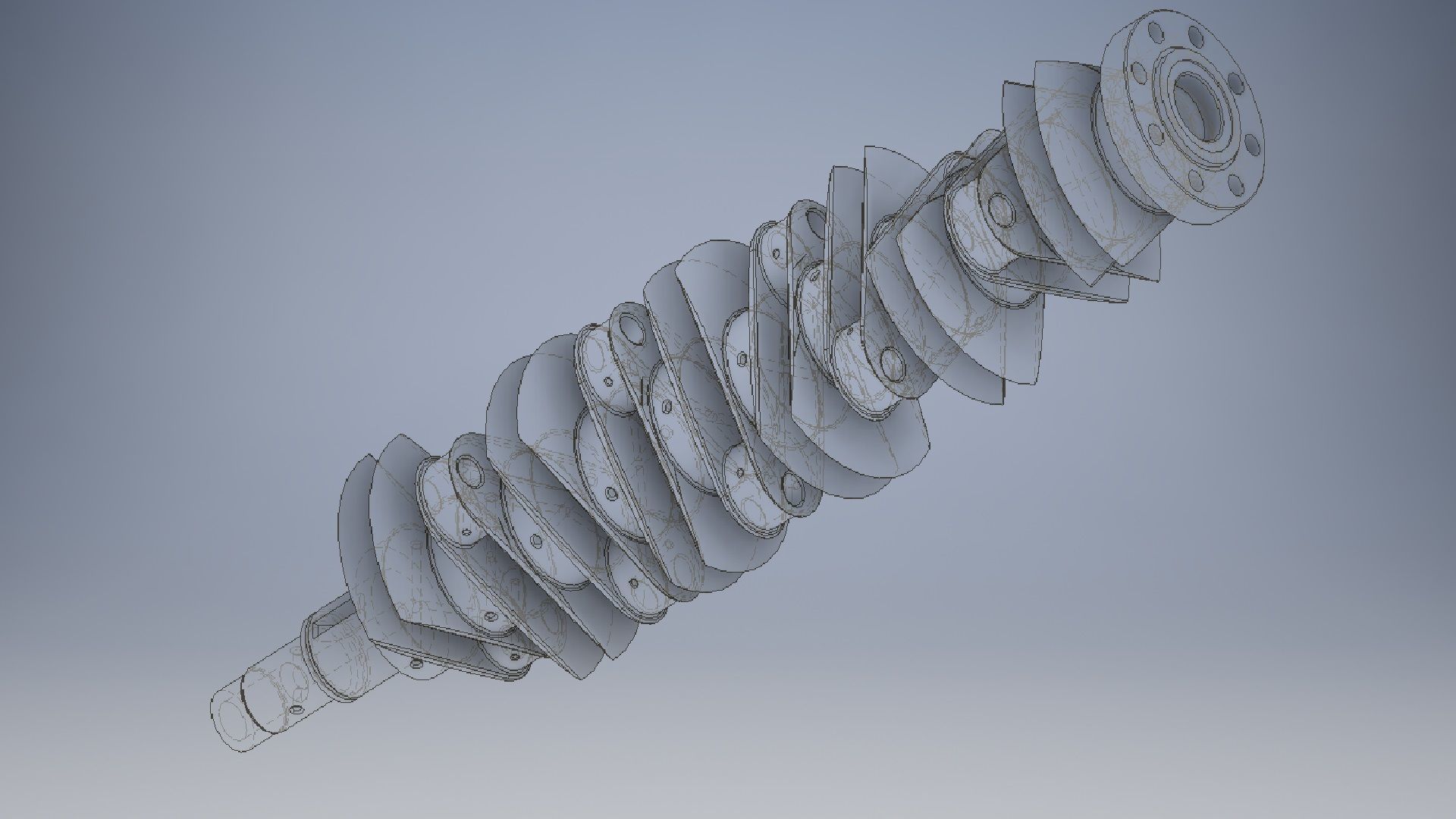 Crankshaft 10 Transverse 3D model_9