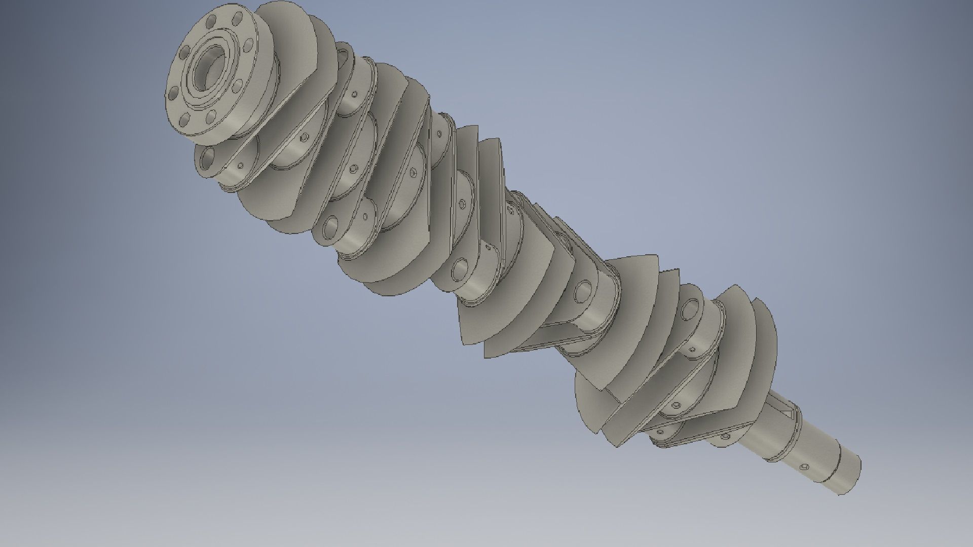 Crankshaft 10 Transverse 3D model_2