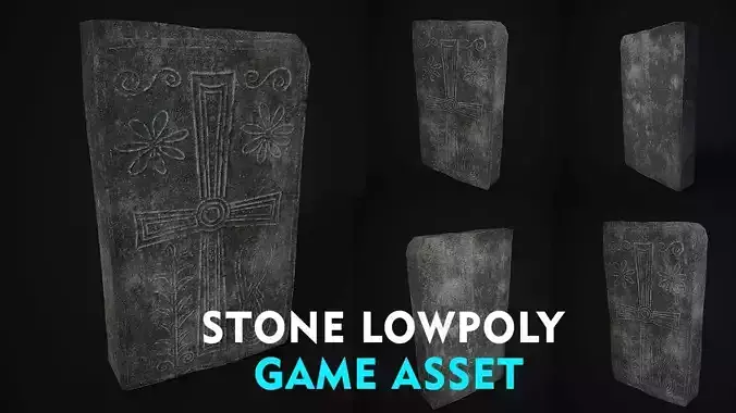 STONE LOW POLY GAME ASSET Low-poly 3D model