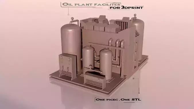 Oil plant facilities 3D print model