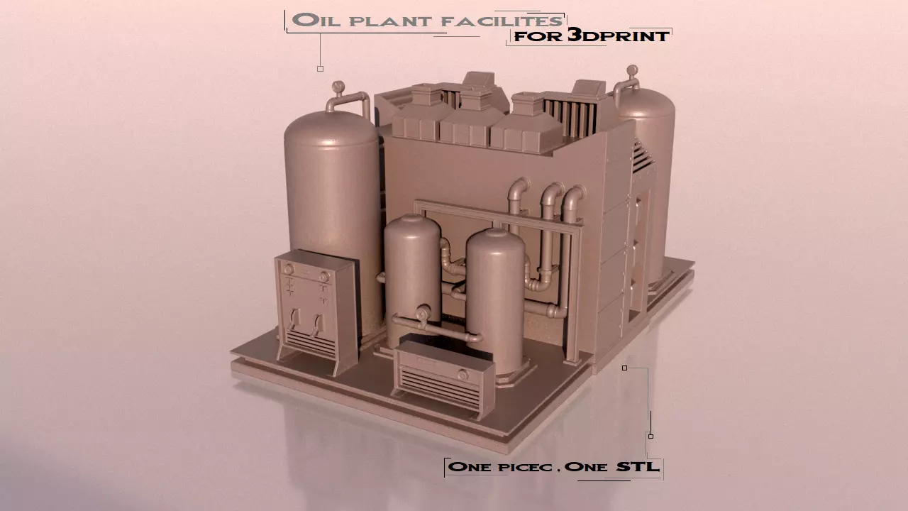 Oil plant facilities 3D print model_0
