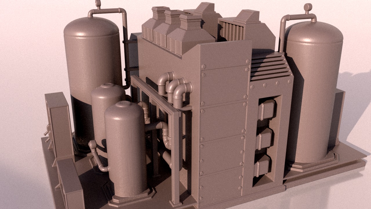 Oil plant facilities 3D print model_1