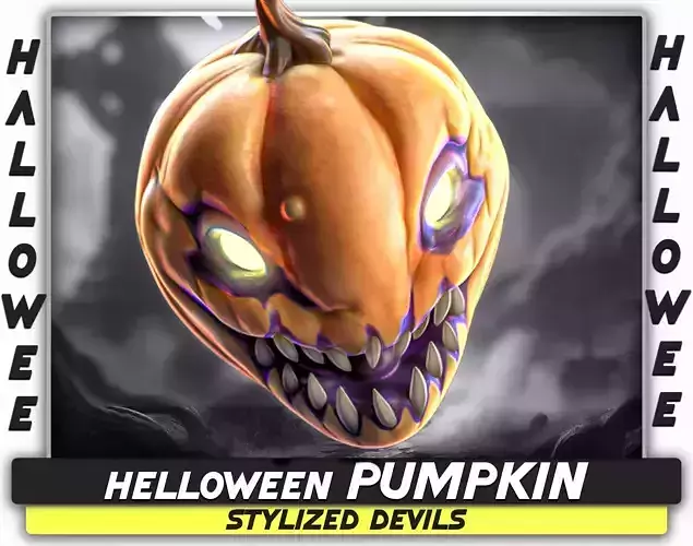 Stylized Pumpkin Low-poly 3D model