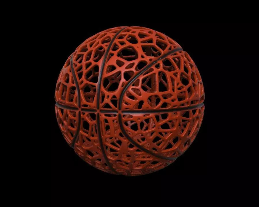 Basketball in Voronoi geometry - for 3D Print 3D print model