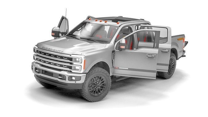 Generic Pickup 2024 Whit Interior Low-poly 3D model