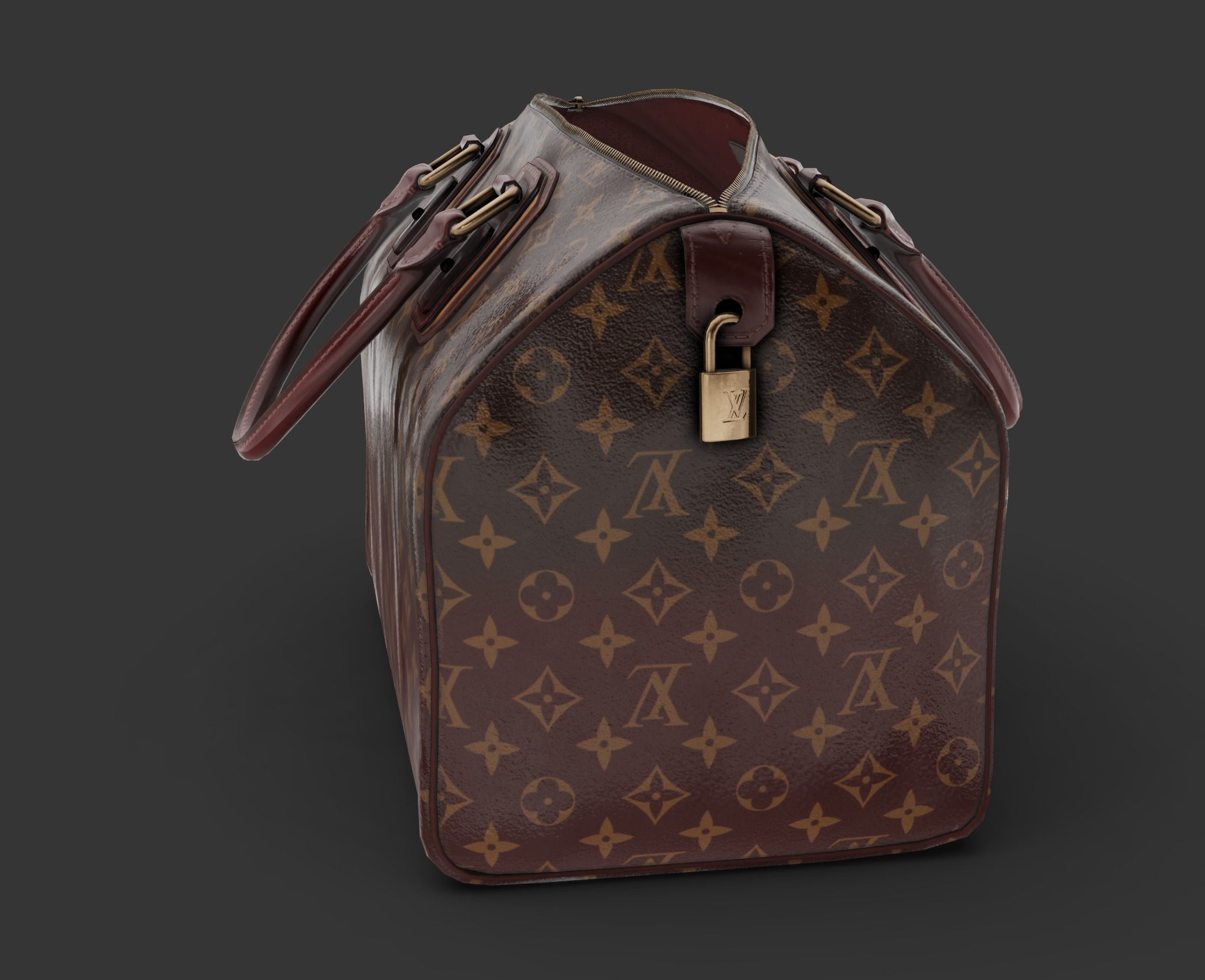 Louis Vuitton Damaged Bag Low-poly 3D model_1