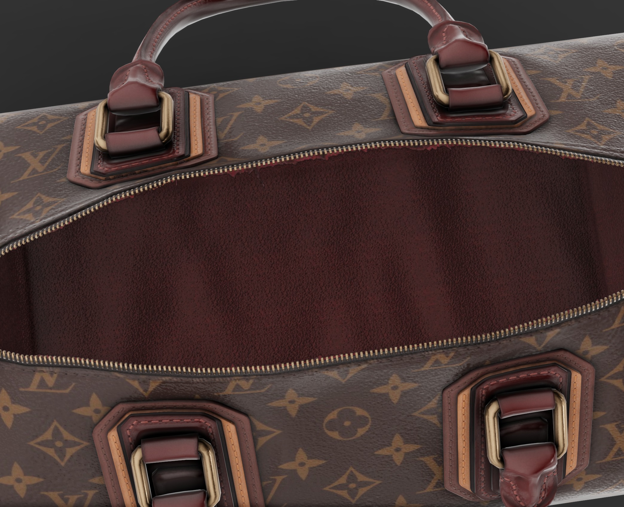 Louis Vuitton Damaged Bag Low-poly 3D model_5
