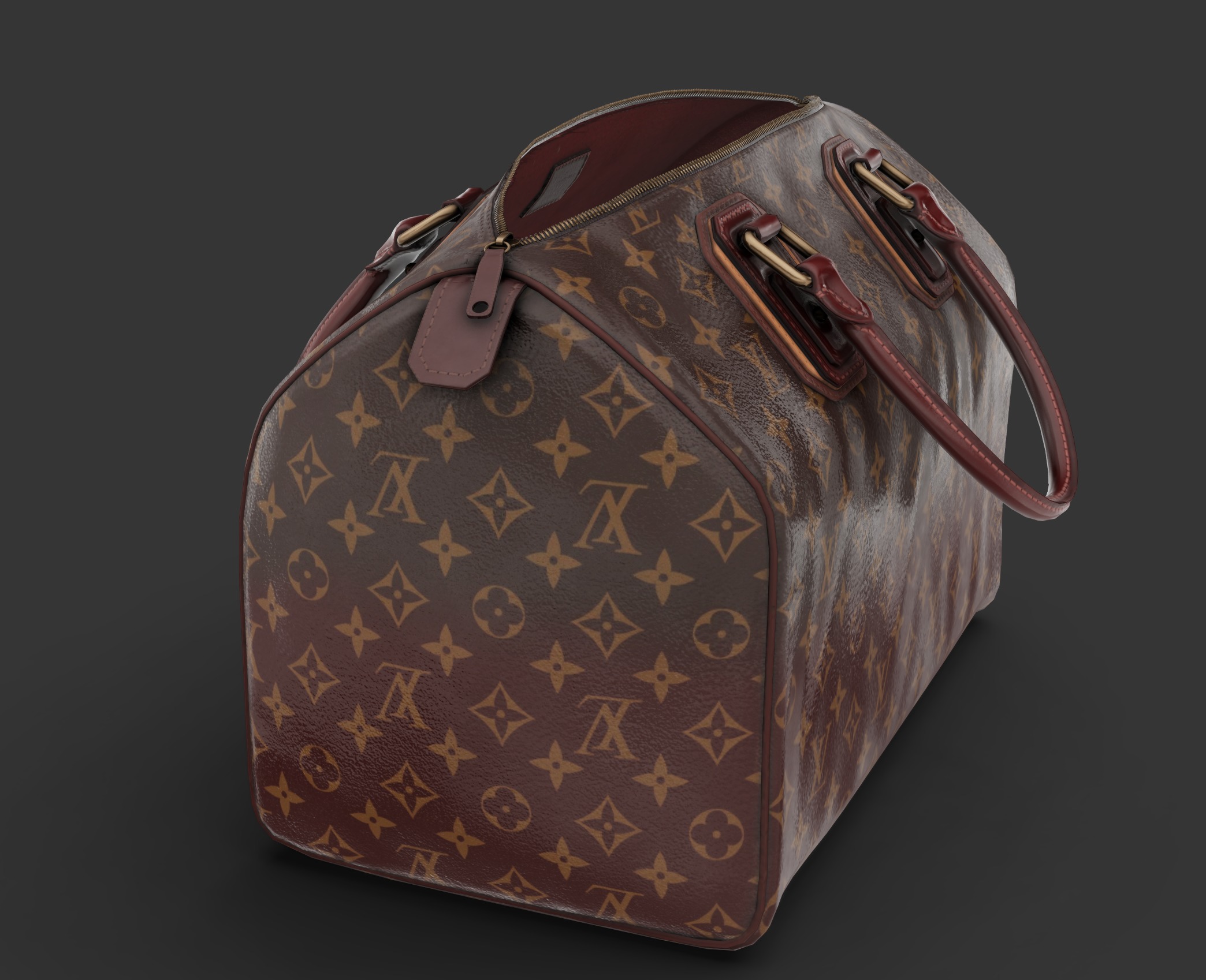 Louis Vuitton Damaged Bag Low-poly 3D model_3