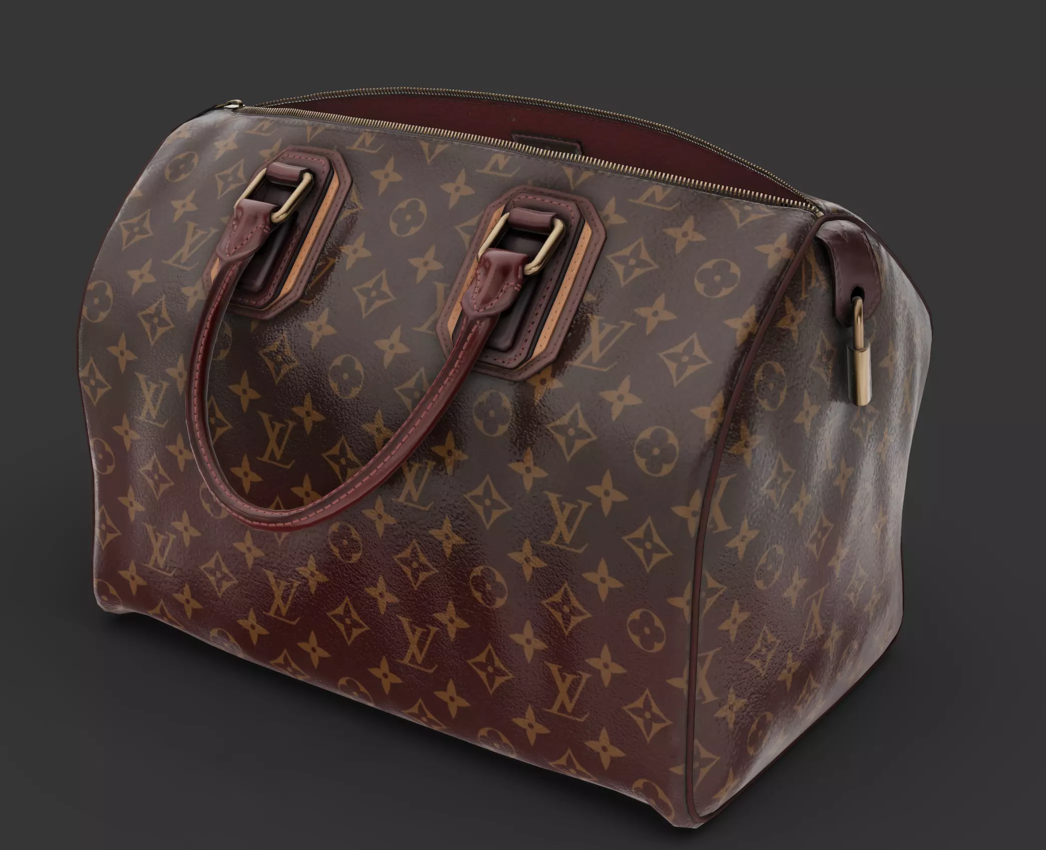 Louis Vuitton Damaged Bag Low-poly 3D model_0