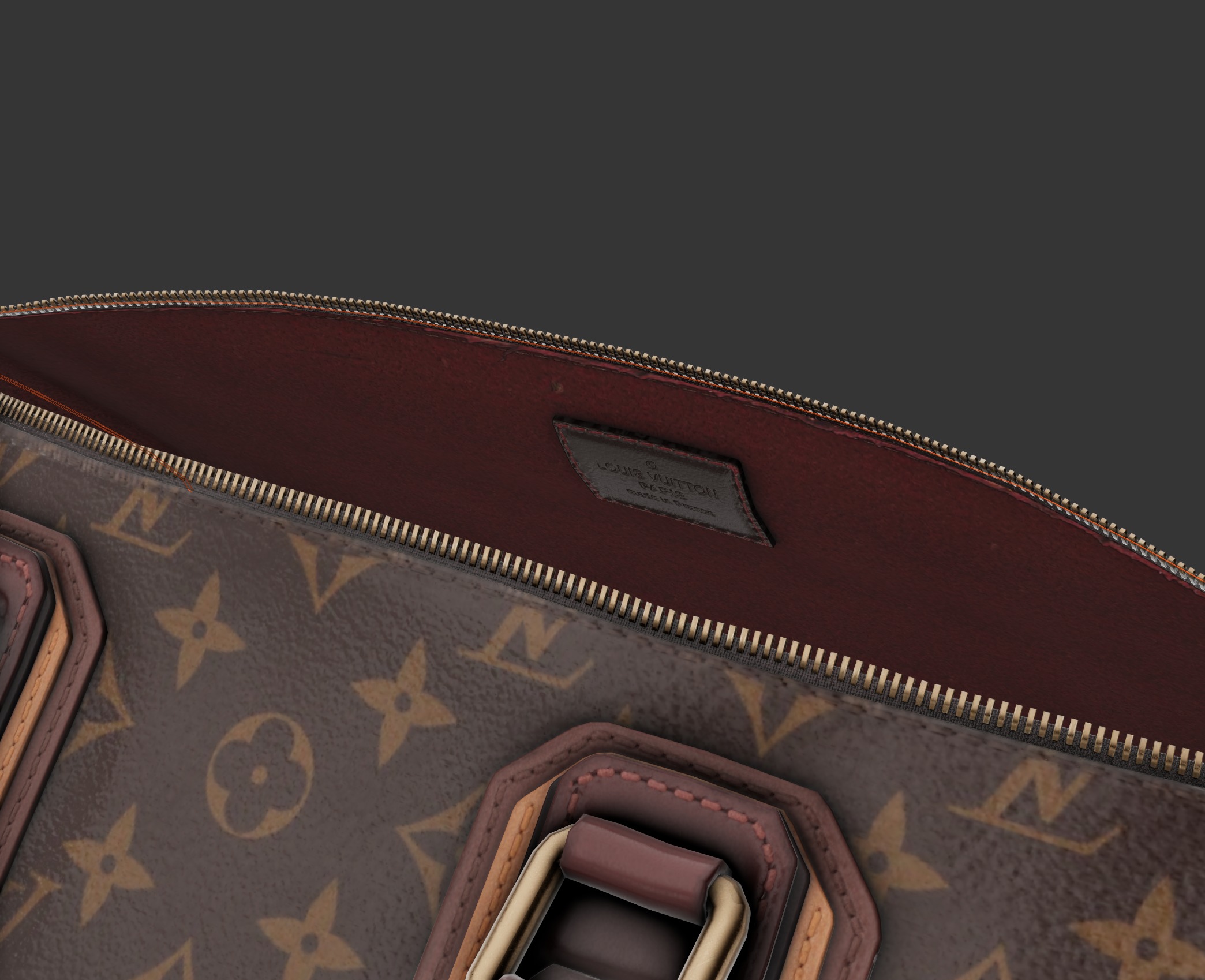 Louis Vuitton Damaged Bag Low-poly 3D model_6