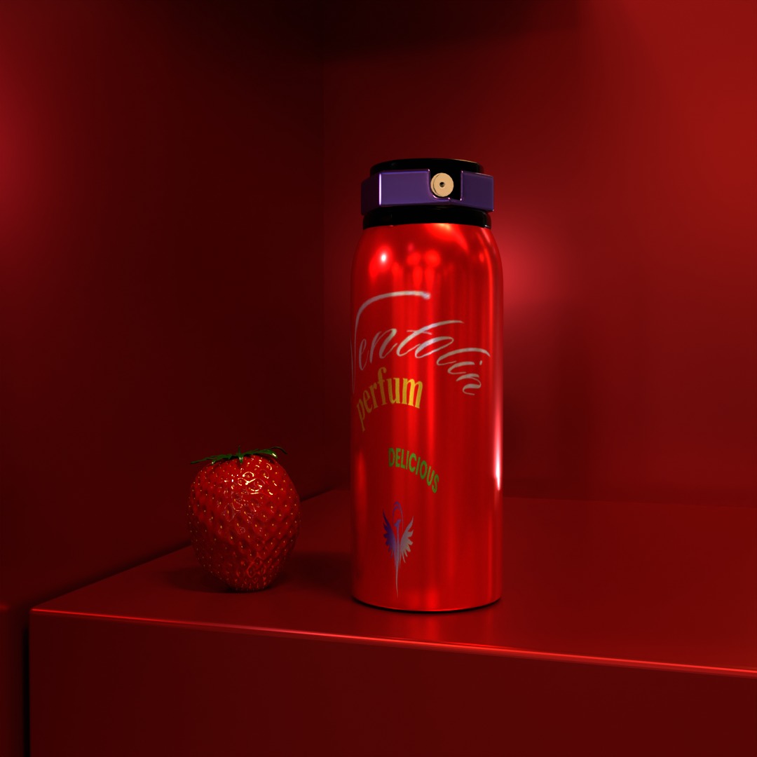 Strawberry-Themed Perfume Bottle 3D Model 3D model_1