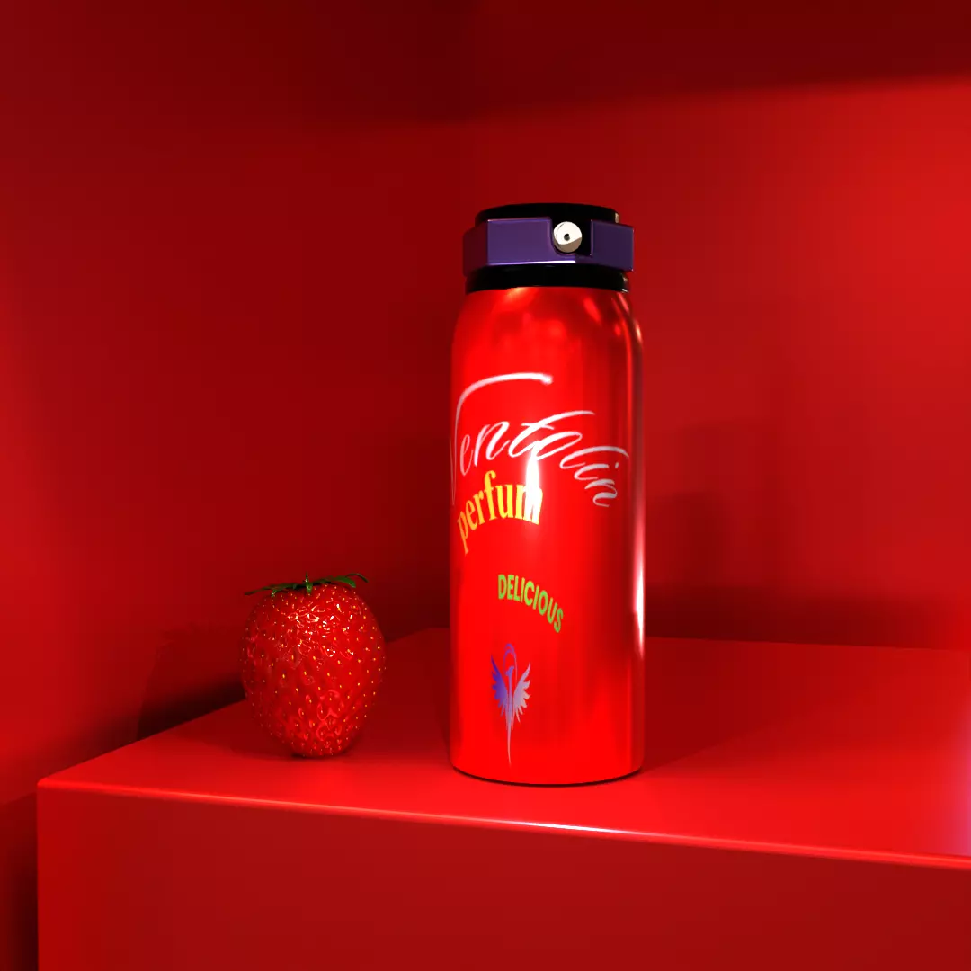 Strawberry-Themed Perfume Bottle 3D Model 3D model_0