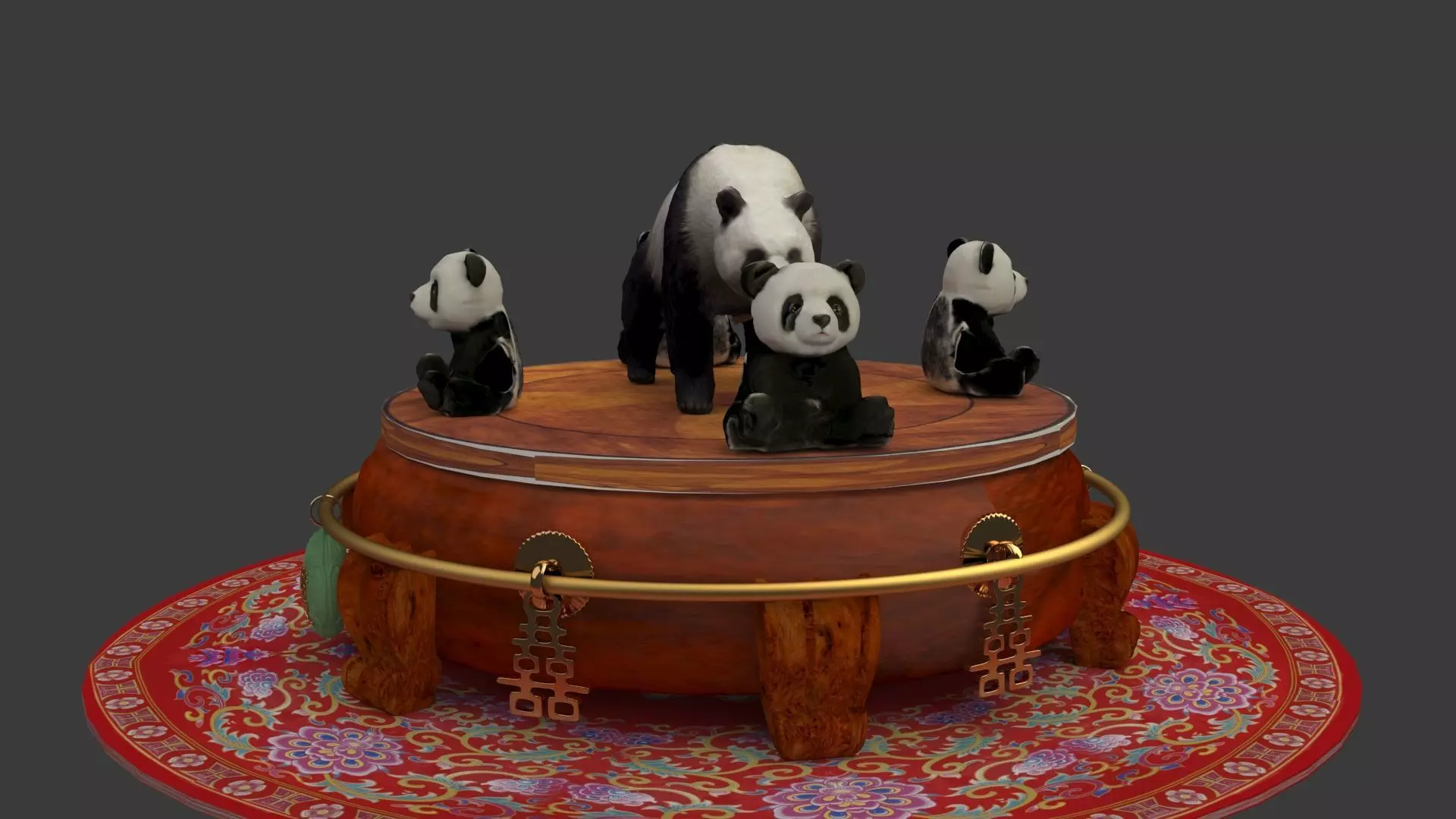 Chinese panda doll 3D model