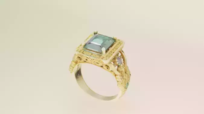 Exquisite Square Elegance The Luxe Ring