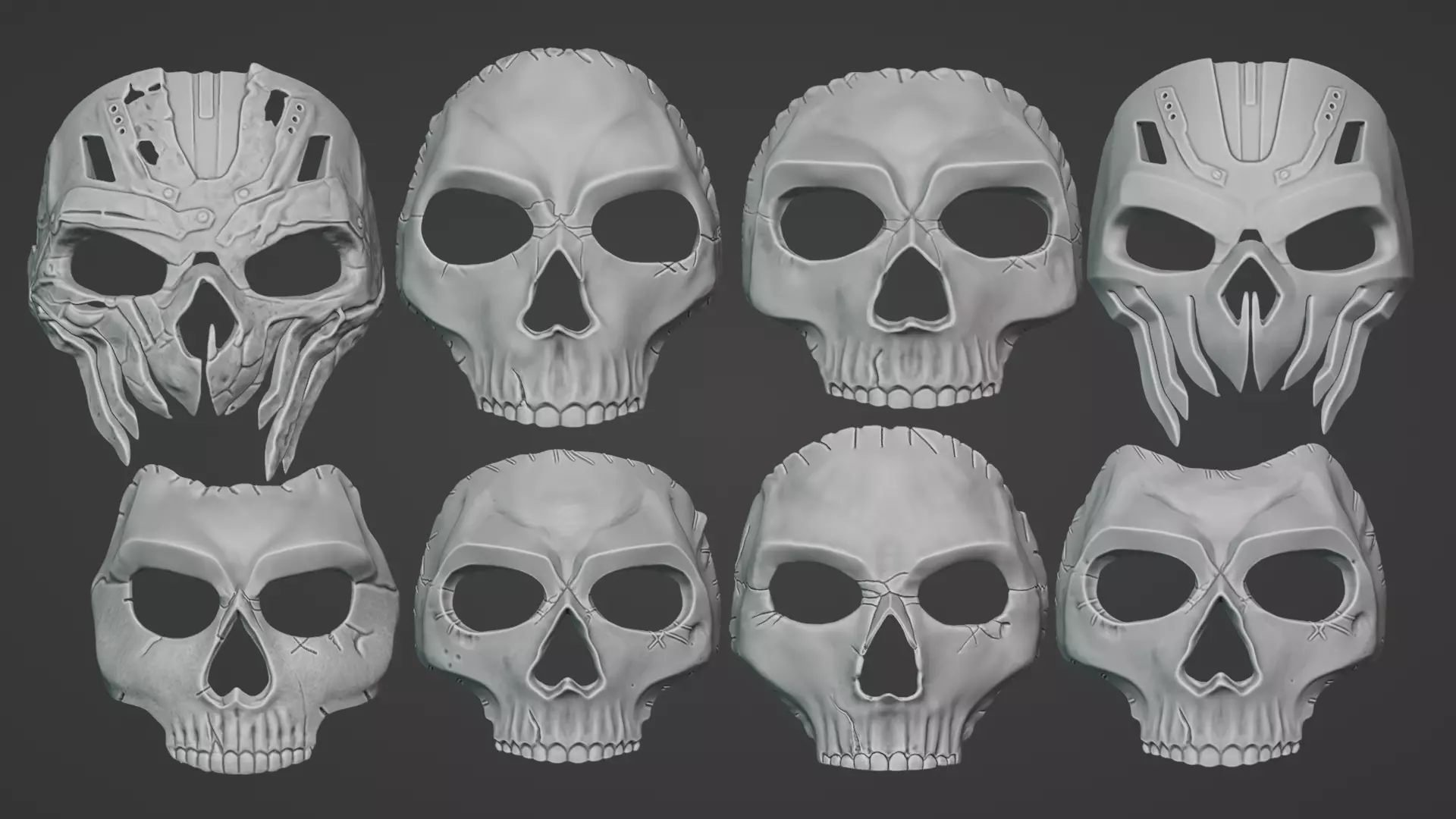 8 Ghost masks 3D print model