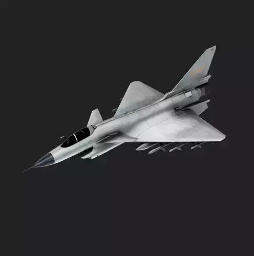 Chengdu J-10 fighter jet Low-poly 3D model