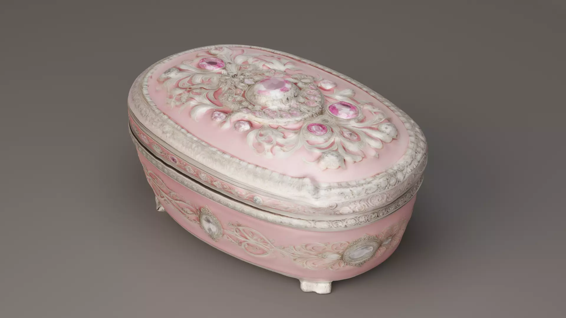Elegant Oval Jewelry Box Timeless Luxury 3D model