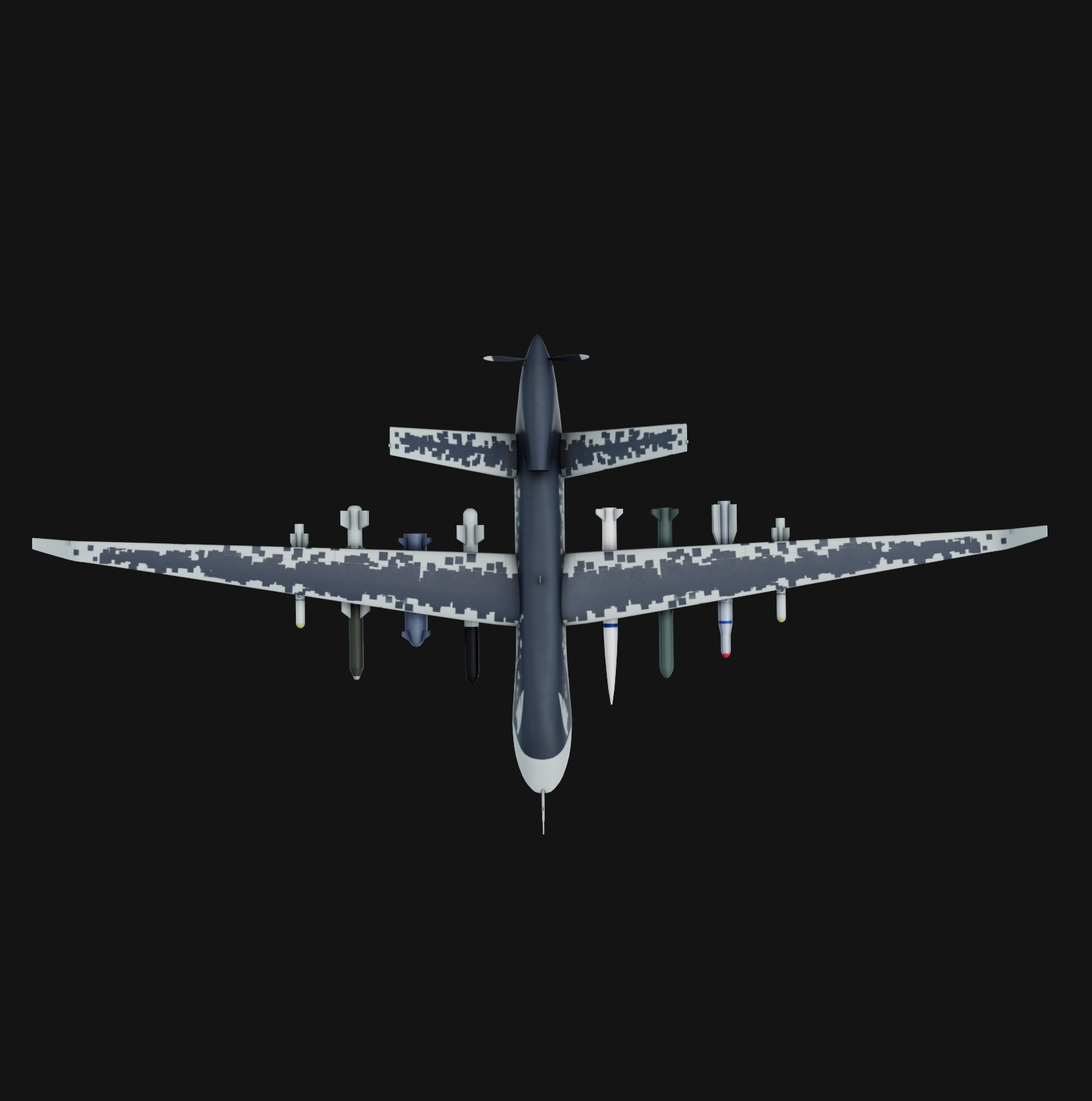 Chengdu Wing Loong-II air craft Low-poly 3D model_1