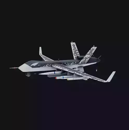 Chengdu Wing Loong-II air craft Low-poly 3D model