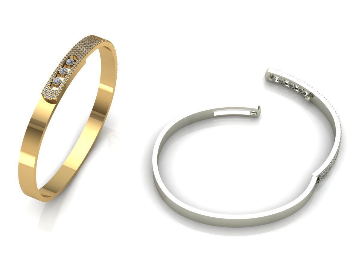 Messika Bracelet Jewelry Gold 3D print model_2