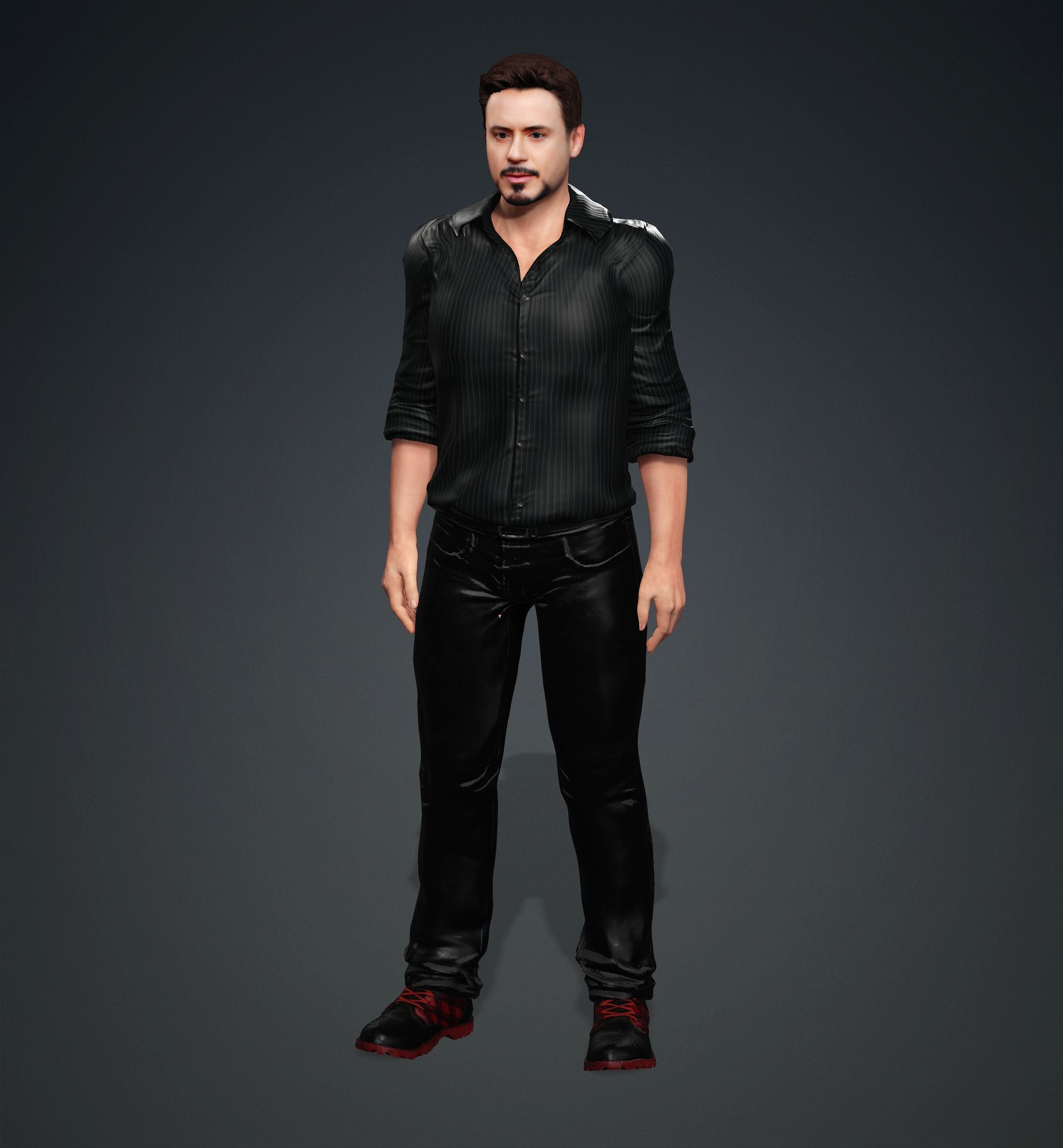 Robert Downey Jr Low-poly 3D model_9