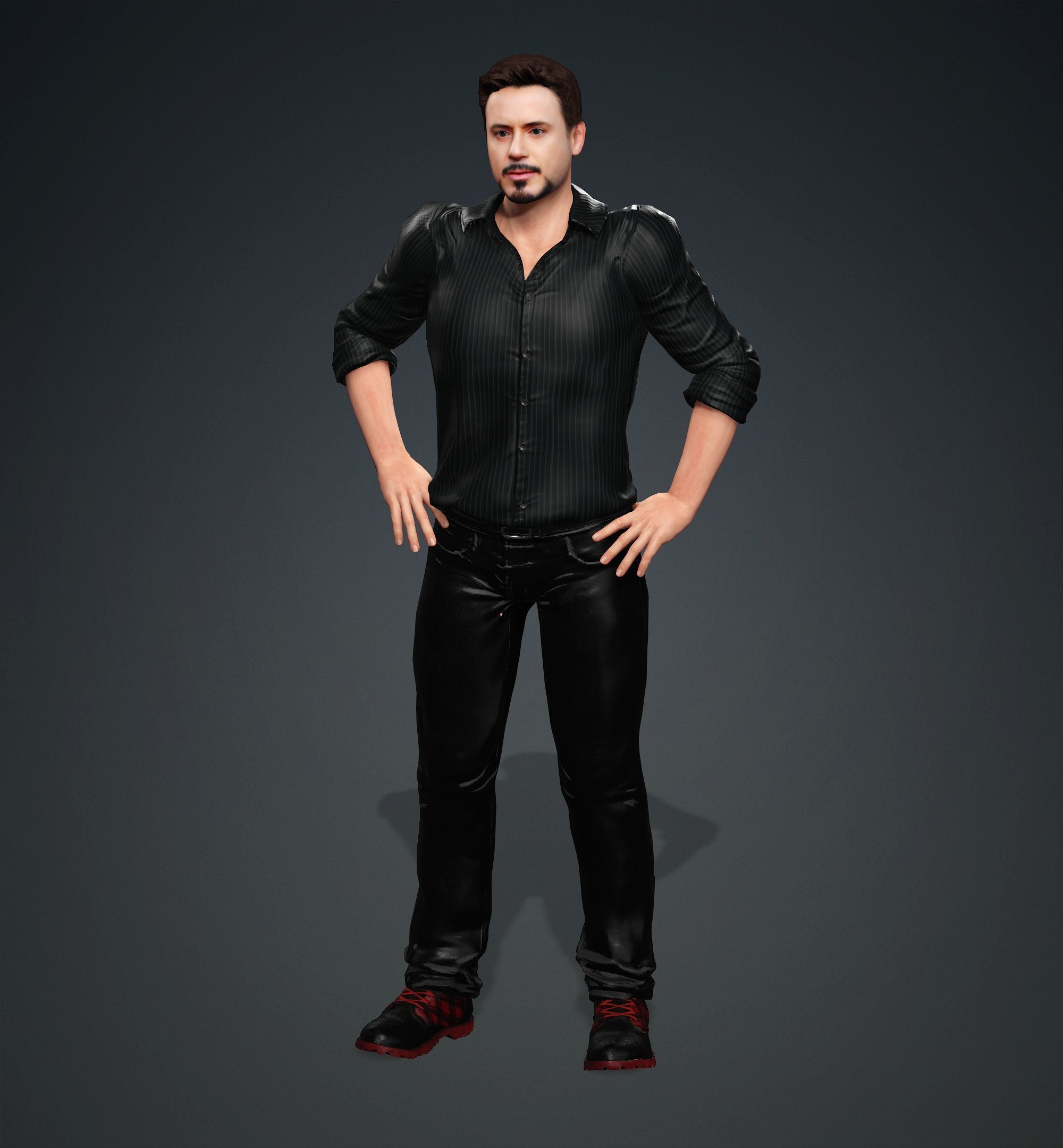Robert Downey Jr Low-poly 3D model_10