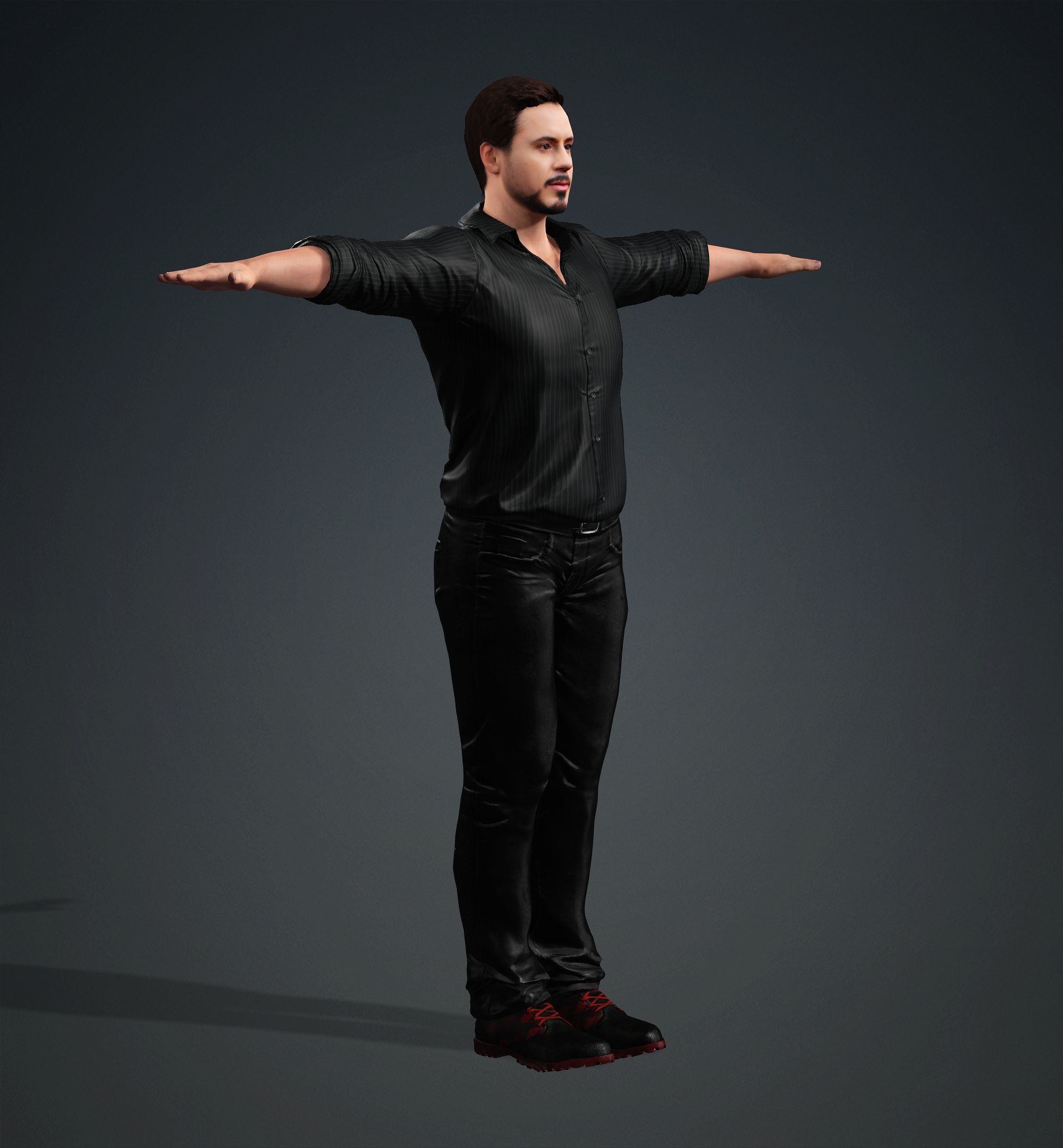 Robert Downey Jr Low-poly 3D model_7
