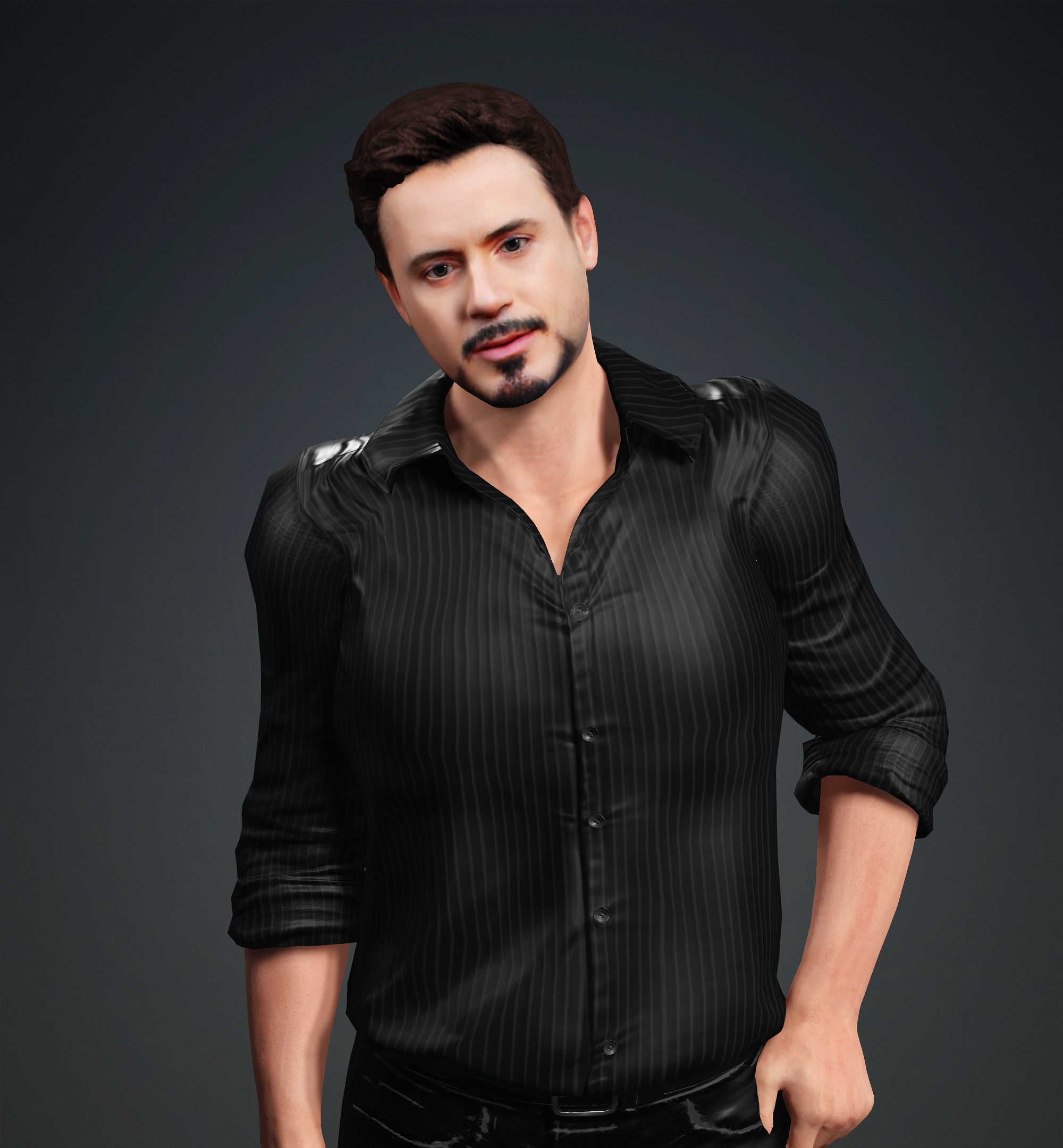 Robert Downey Jr Low-poly 3D model_13