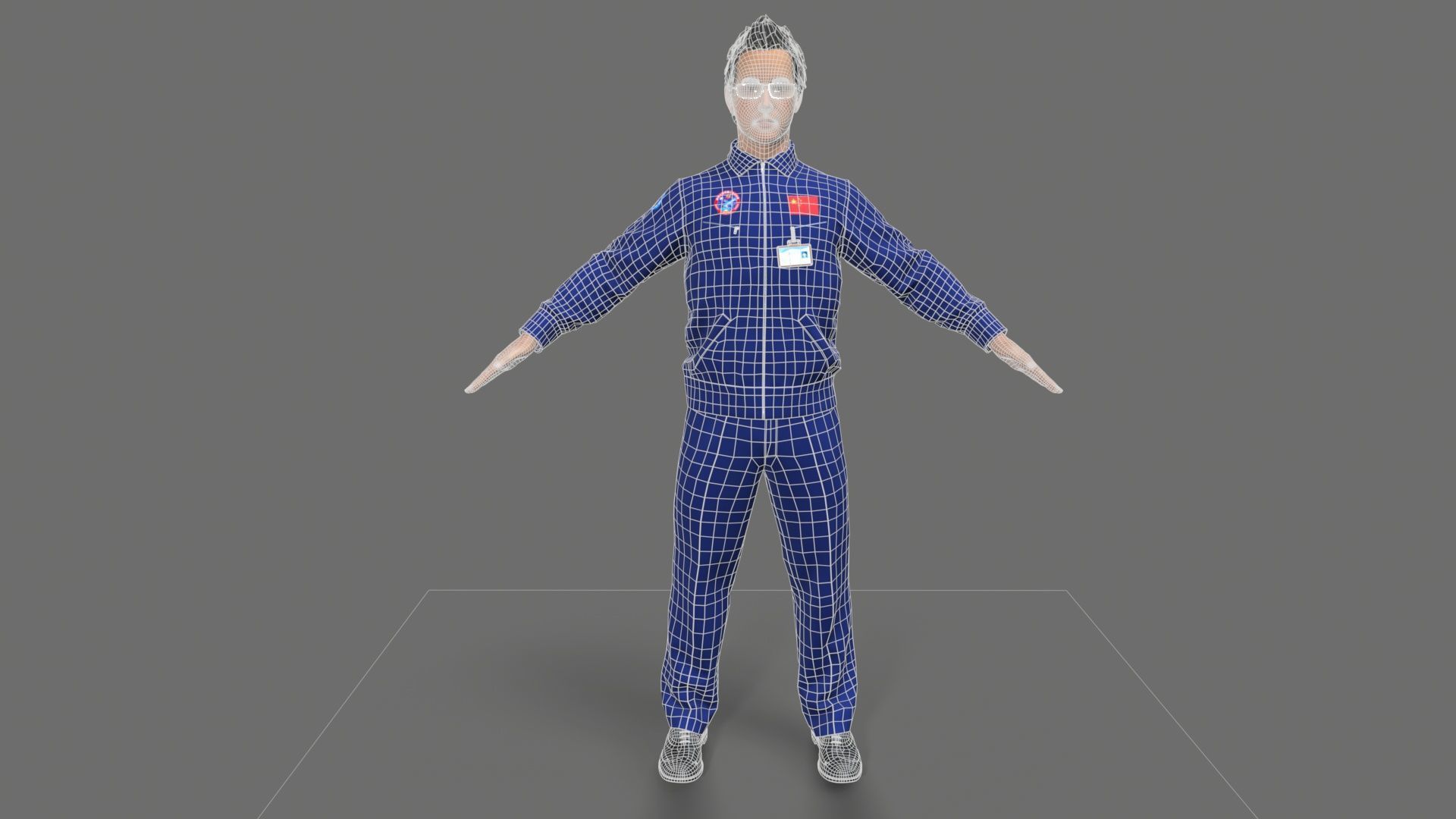 Worker Character  Low-poly 3D model_14