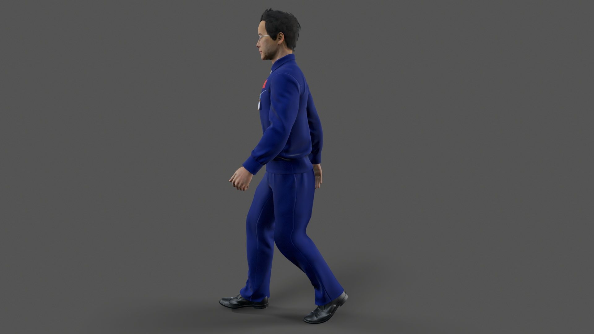 Worker Character  Low-poly 3D model_6