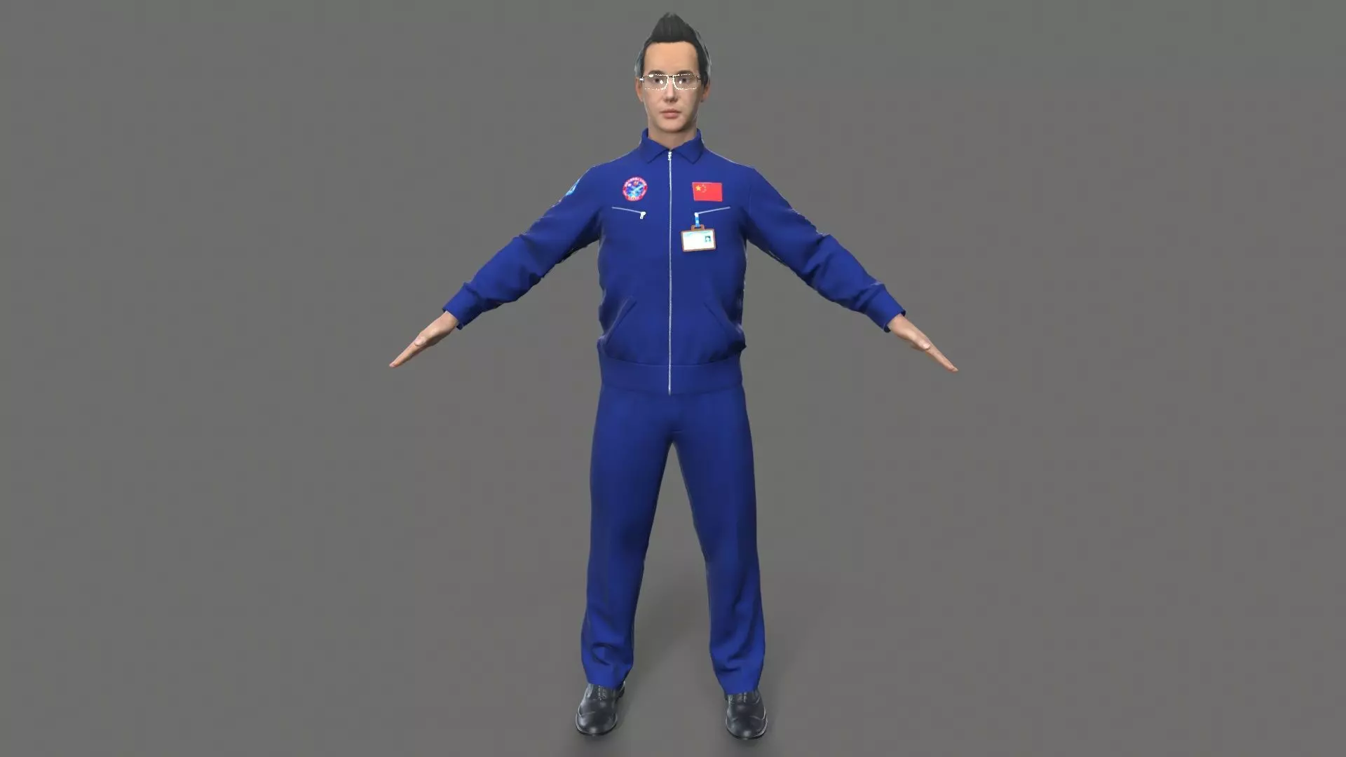 Worker Character  Low-poly 3D model_0