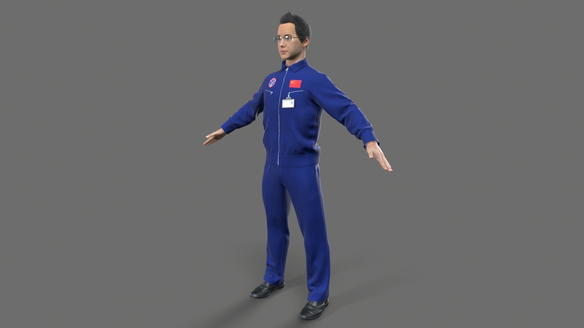 Worker Character  Low-poly 3D model_1