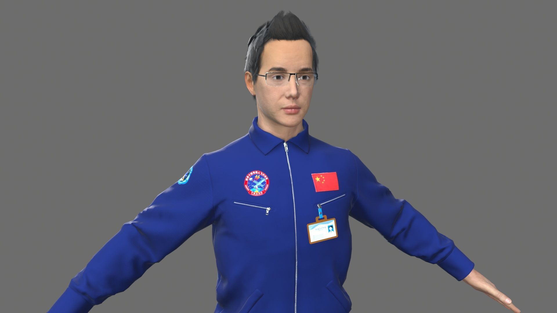 Worker Character  Low-poly 3D model_12