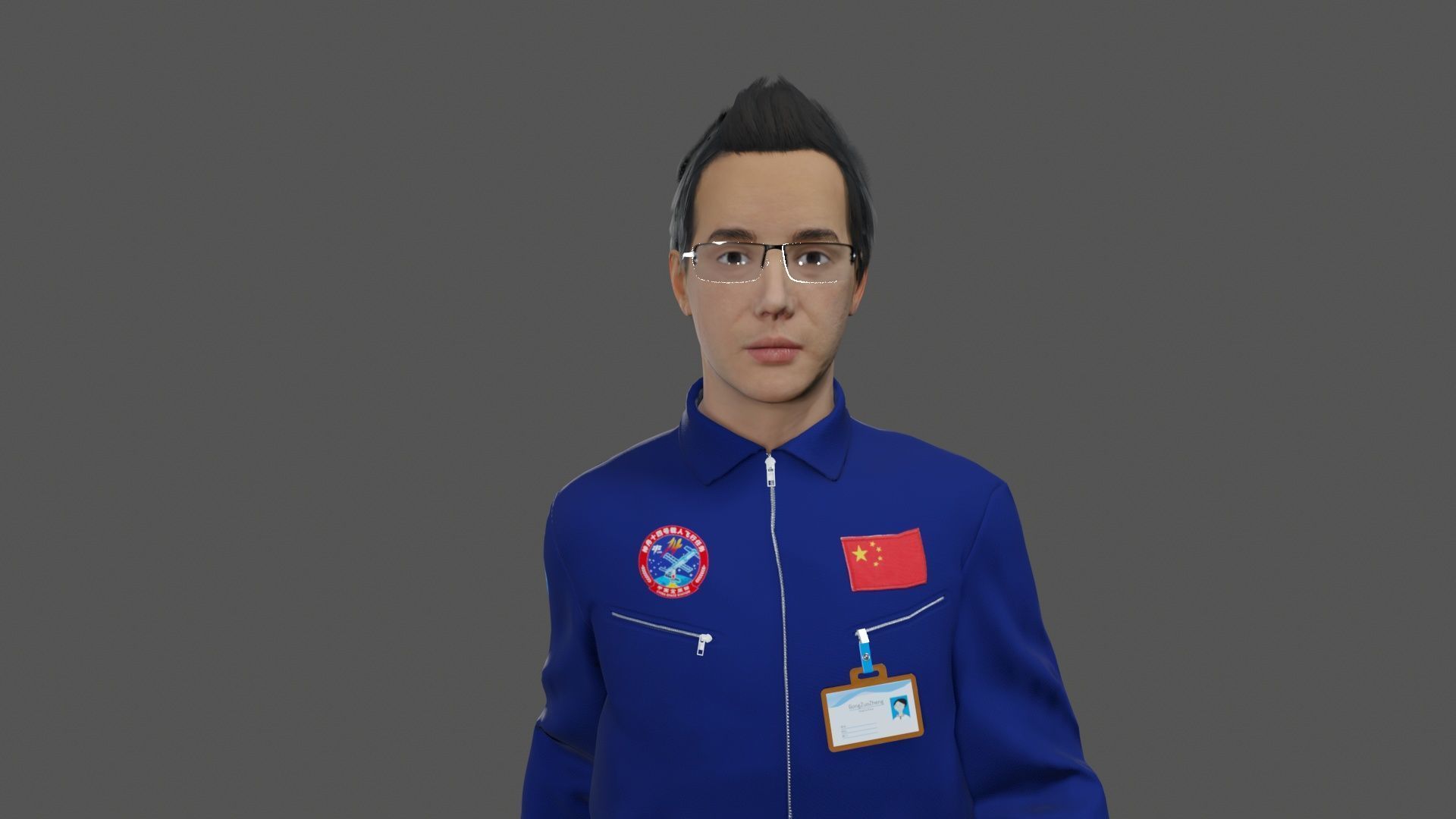 Worker Character  Low-poly 3D model_8