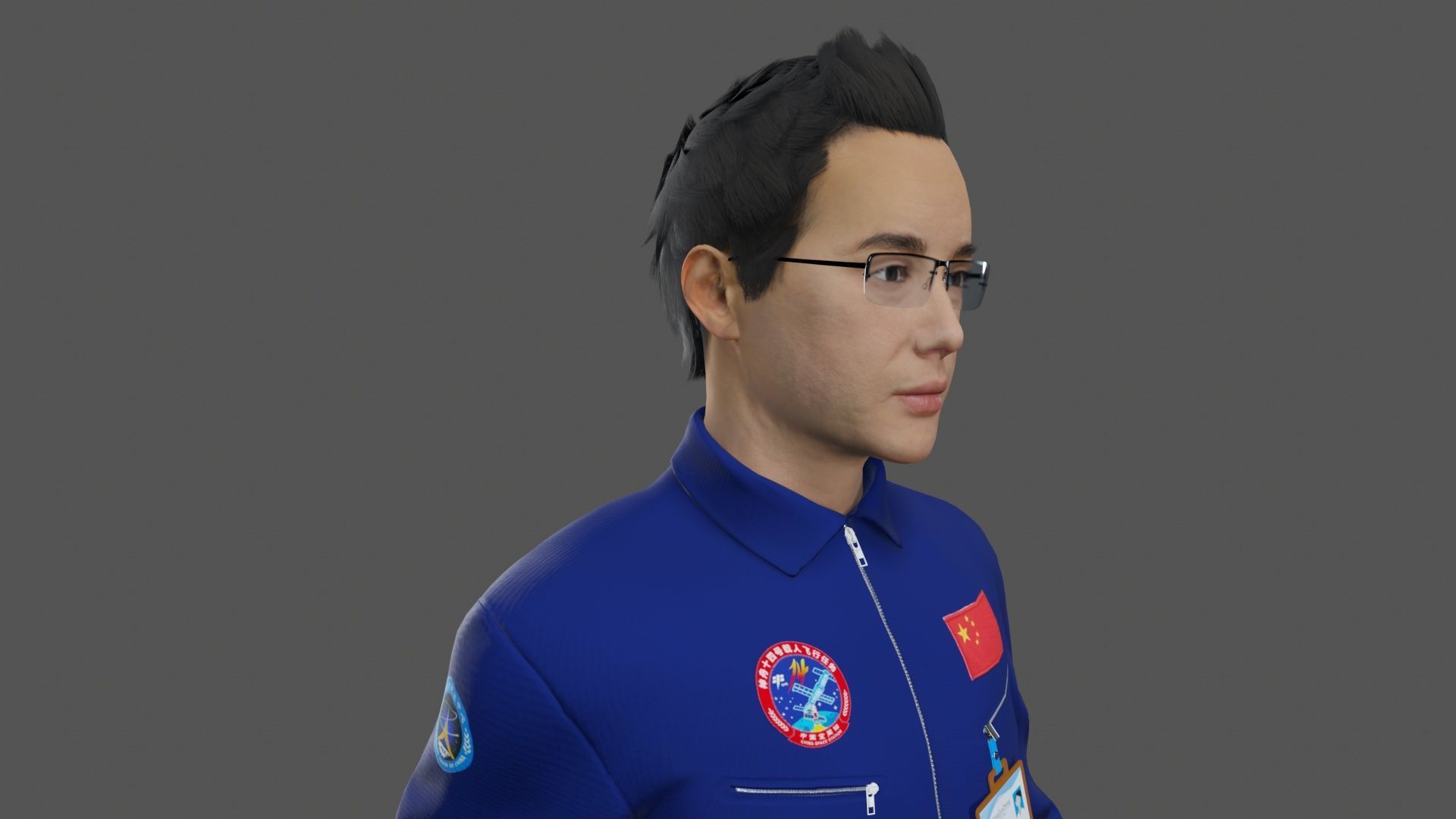 Worker Character  Low-poly 3D model_9