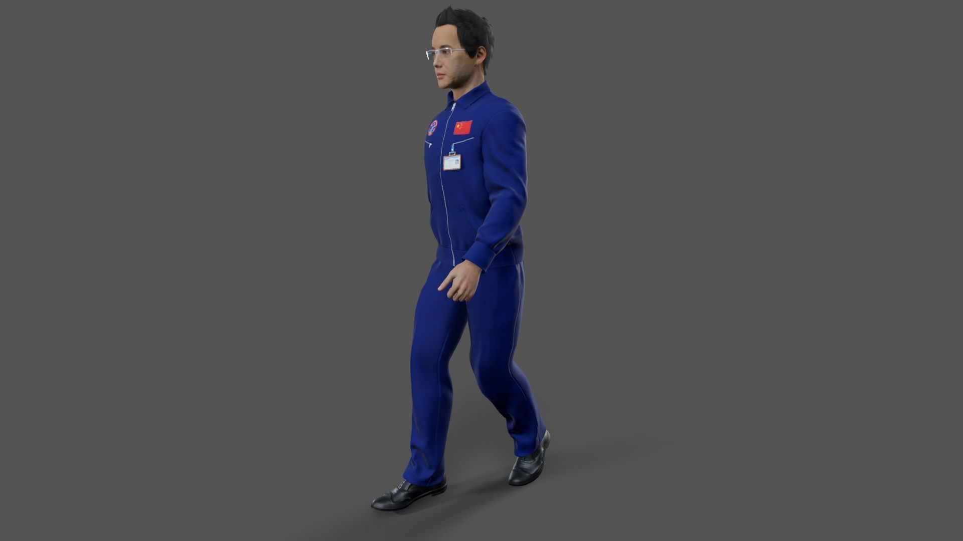 Worker Character  Low-poly 3D model_5
