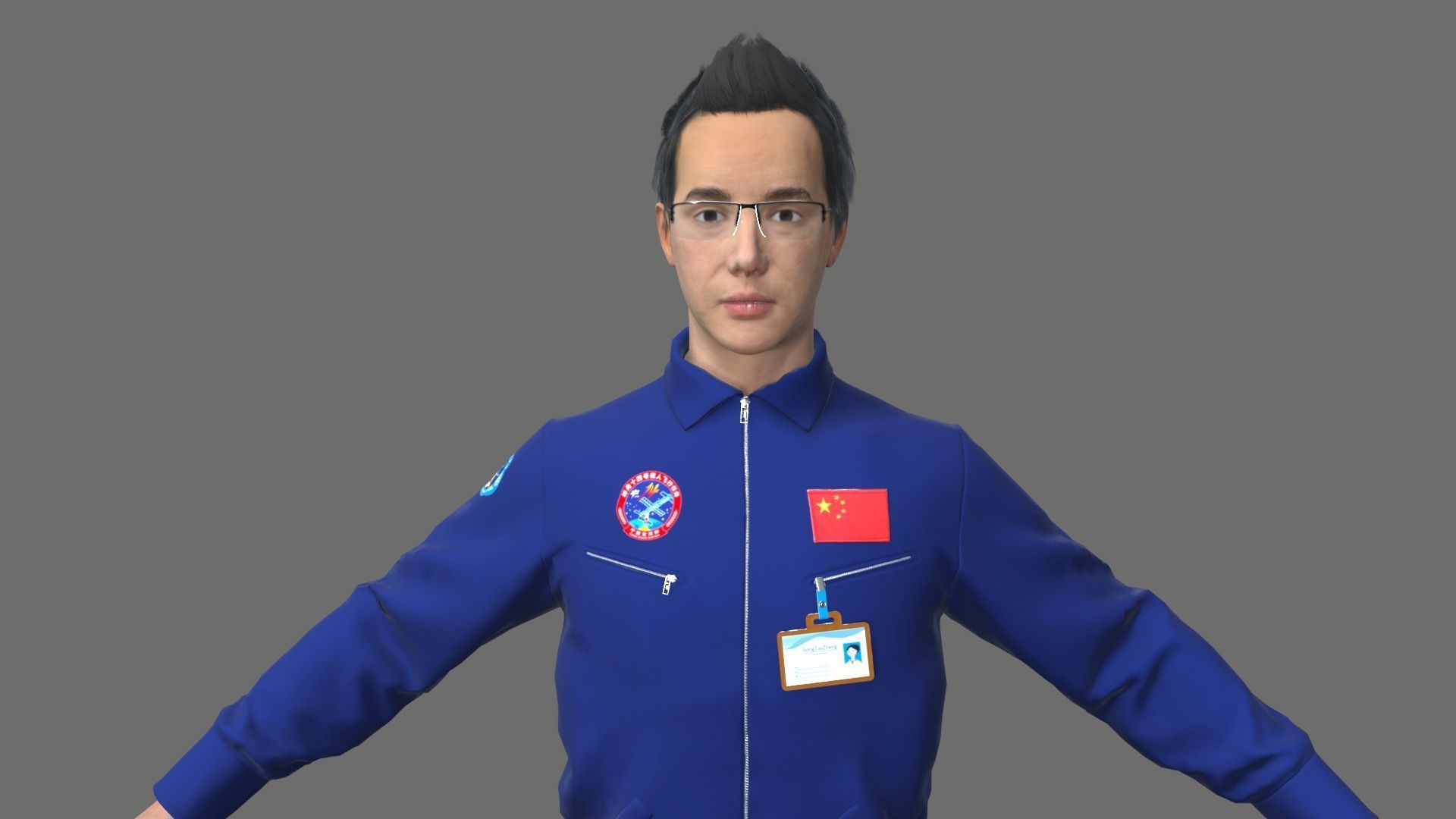 Worker Character  Low-poly 3D model_13